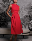 Signature Cut-Out Cheongsam - Red (Pre-order)