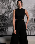 Signature Cut-Out Midi Jumpsuit - Black / Red ( Pre-order )