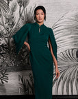 Aori Midi Cheongsam - Red / Emerald ( Pre-order )