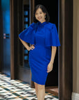 Liv Convertible Sleeves Cheongsam - Red / Blue