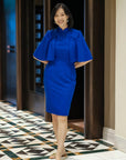 Liv Convertible Sleeves Cheongsam - Red / Blue