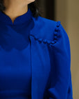 Liv Convertible Sleeves Cheongsam - Red / Blue