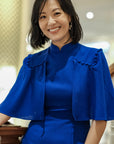 Liv Convertible Sleeves Cheongsam - Red / Blue