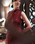 Sequoia Sequin Maxi Cheongsam - Teal / Red / Navy (Pre-Order)