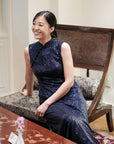 Sequoia Sequin Maxi Cheongsam - Teal / Red / Navy (Pre-Order)