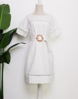 TMP x DOT Monogram Reversible Shift - White / Orange / Chambray