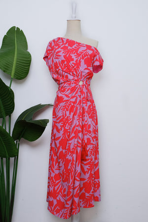
            
                Load image into Gallery viewer, Rio Drawstring Midi Dress - Coral
            
        