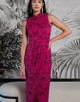 Signature Lace Cheongsam (Midi) - Fuchsia / Peach / Navy ( Pre-order )