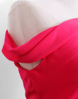 Asymmetrical Off-Shoulder Top -  Forest Green / Fuchsia / Black ( Pre-order )