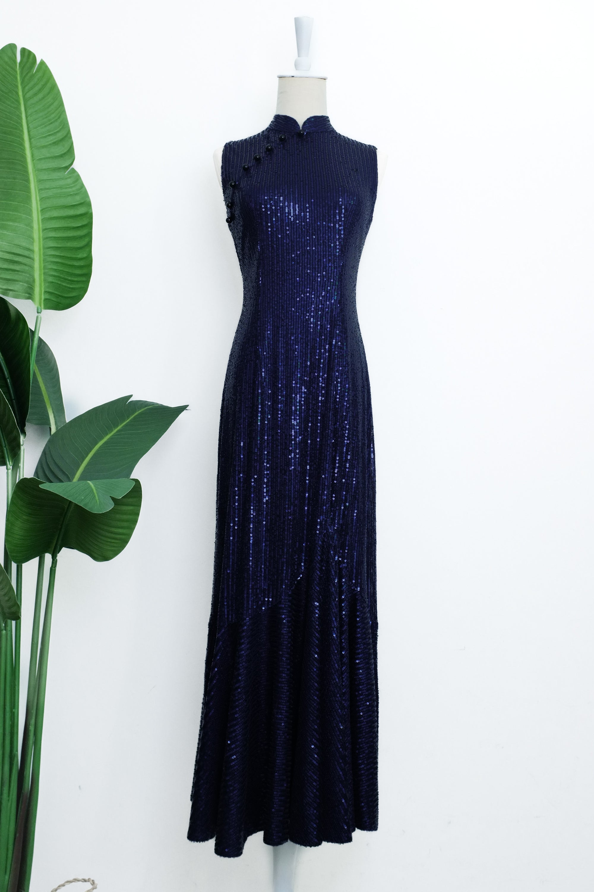 Sequoia Sequin Maxi Cheongsam - Teal / Red / Navy (Pre-Order)