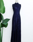Sequoia Sequin Maxi Cheongsam - Teal / Red / Navy (Pre-Order)