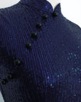 Sequoia Sequin Maxi Cheongsam - Teal / Red / Navy (Pre-Order)