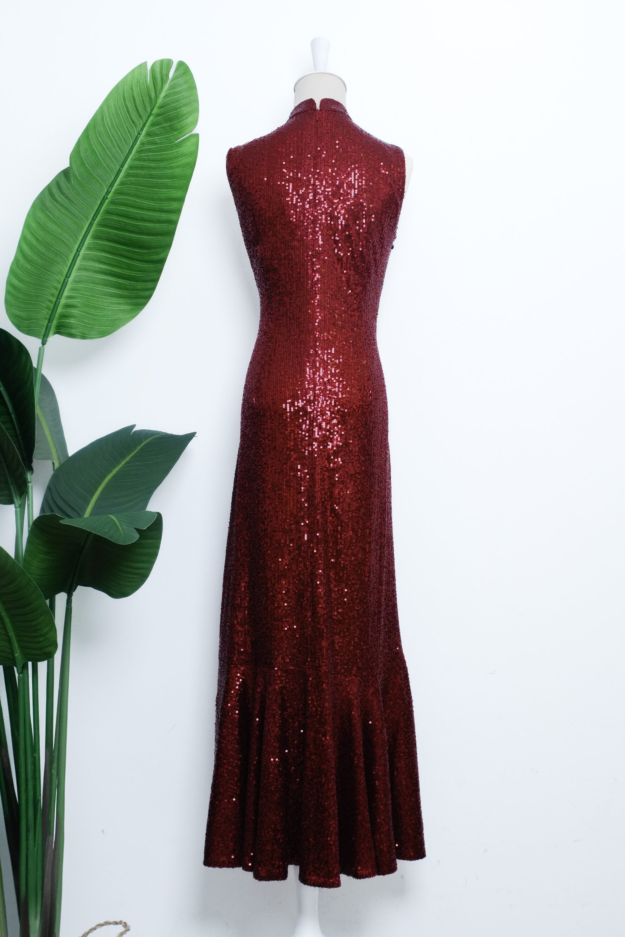 Sequoia Sequin Maxi Cheongsam - Teal / Red / Navy (Pre-Order)