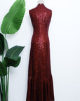 Sequoia Sequin Maxi Cheongsam - Teal / Red / Navy (Pre-Order)