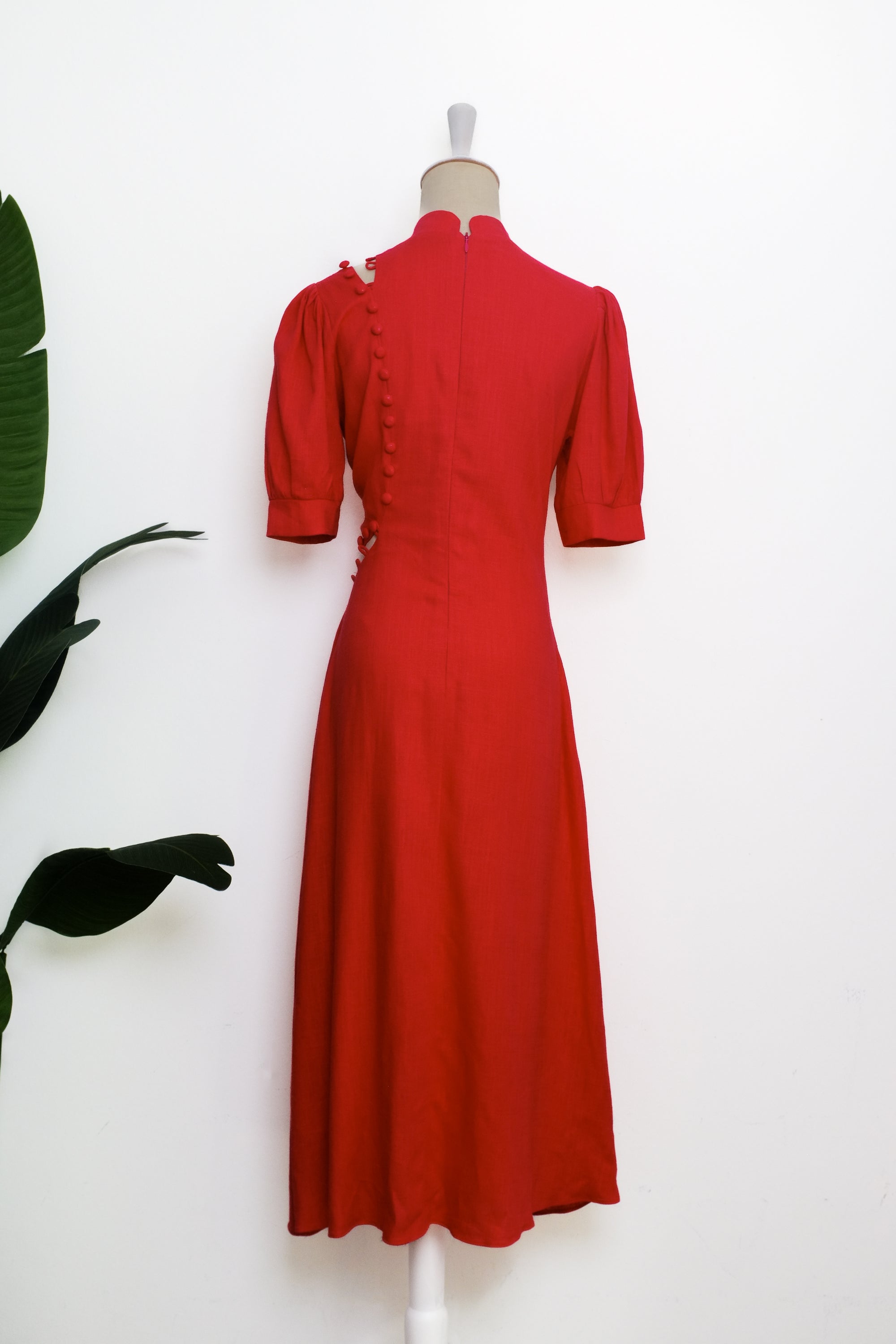 Astrid Convertible Midi Cheongsam - Red / Blue