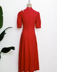 Astrid Convertible Midi Cheongsam - Red / Blue