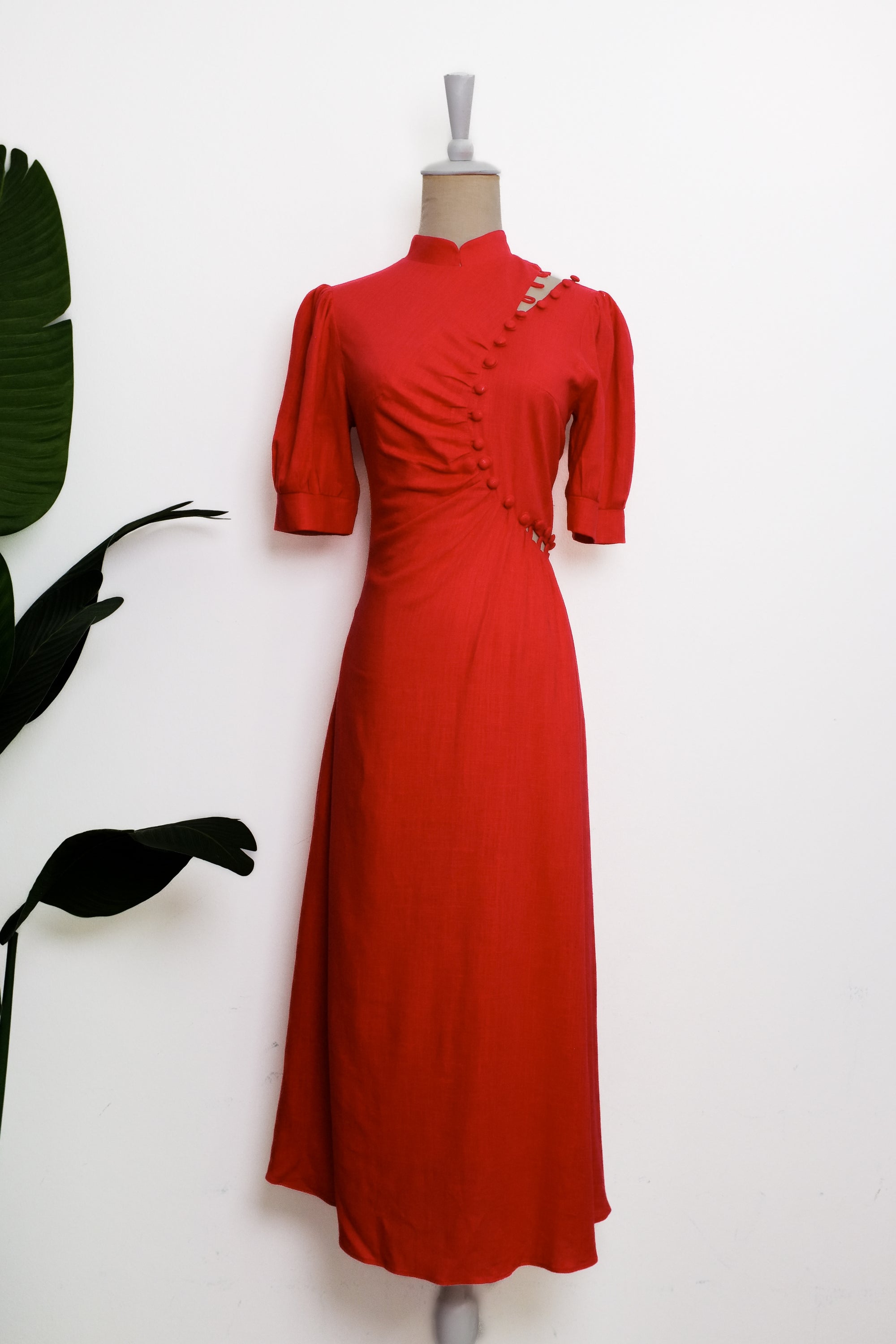 Astrid Convertible Midi Cheongsam - Red / Blue