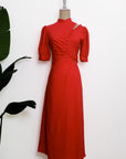 Astrid Convertible Midi Cheongsam - Red / Blue