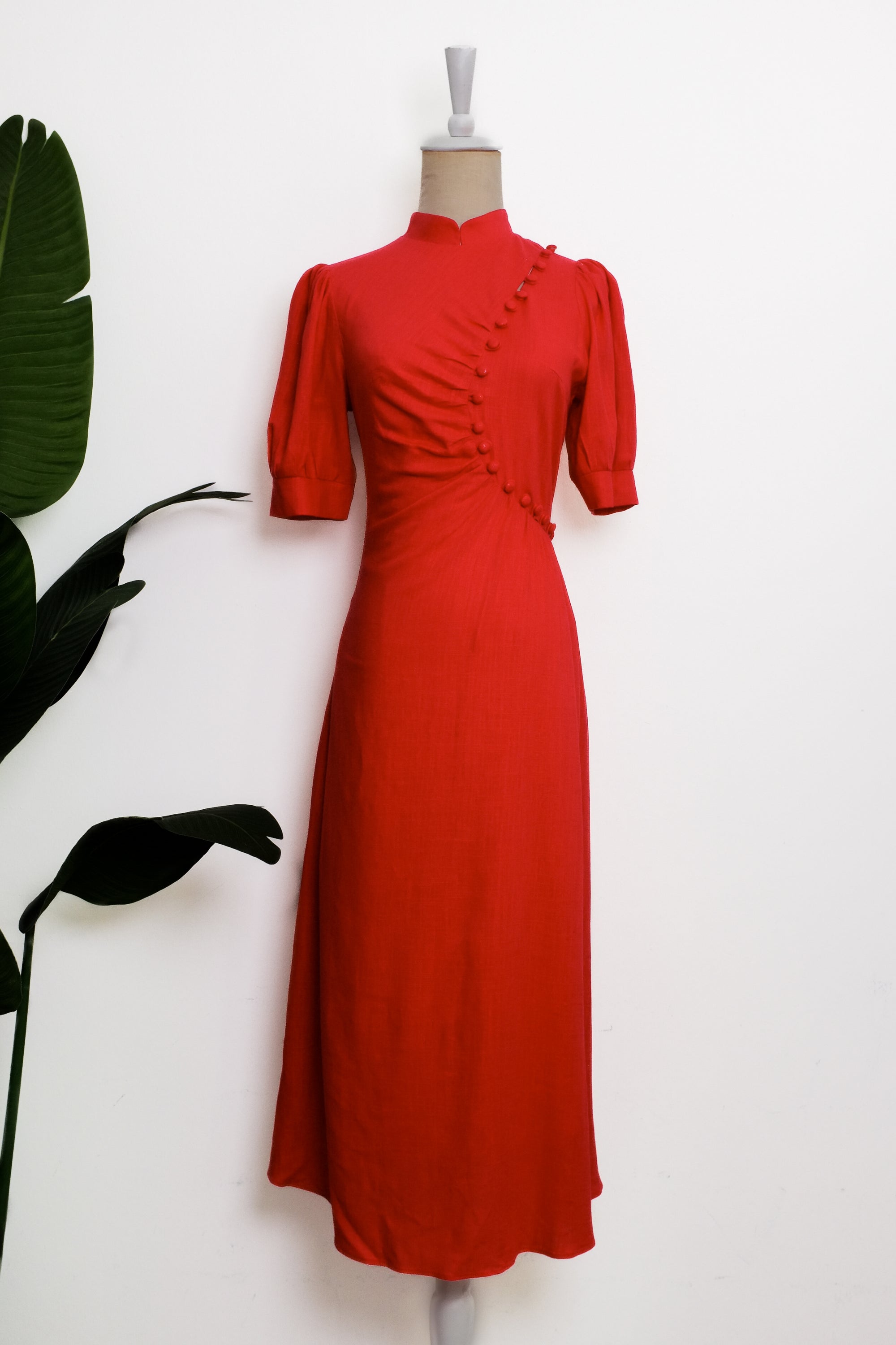 Astrid Convertible Midi Cheongsam - Red / Blue