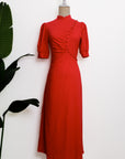 Astrid Convertible Midi Cheongsam - Red / Blue