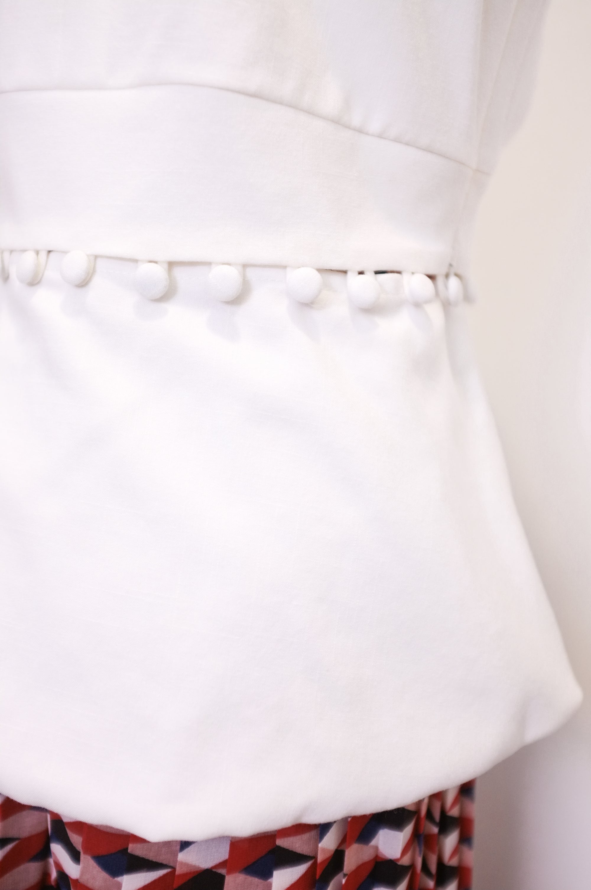 Convertible Peplum Drape Top - Black / White