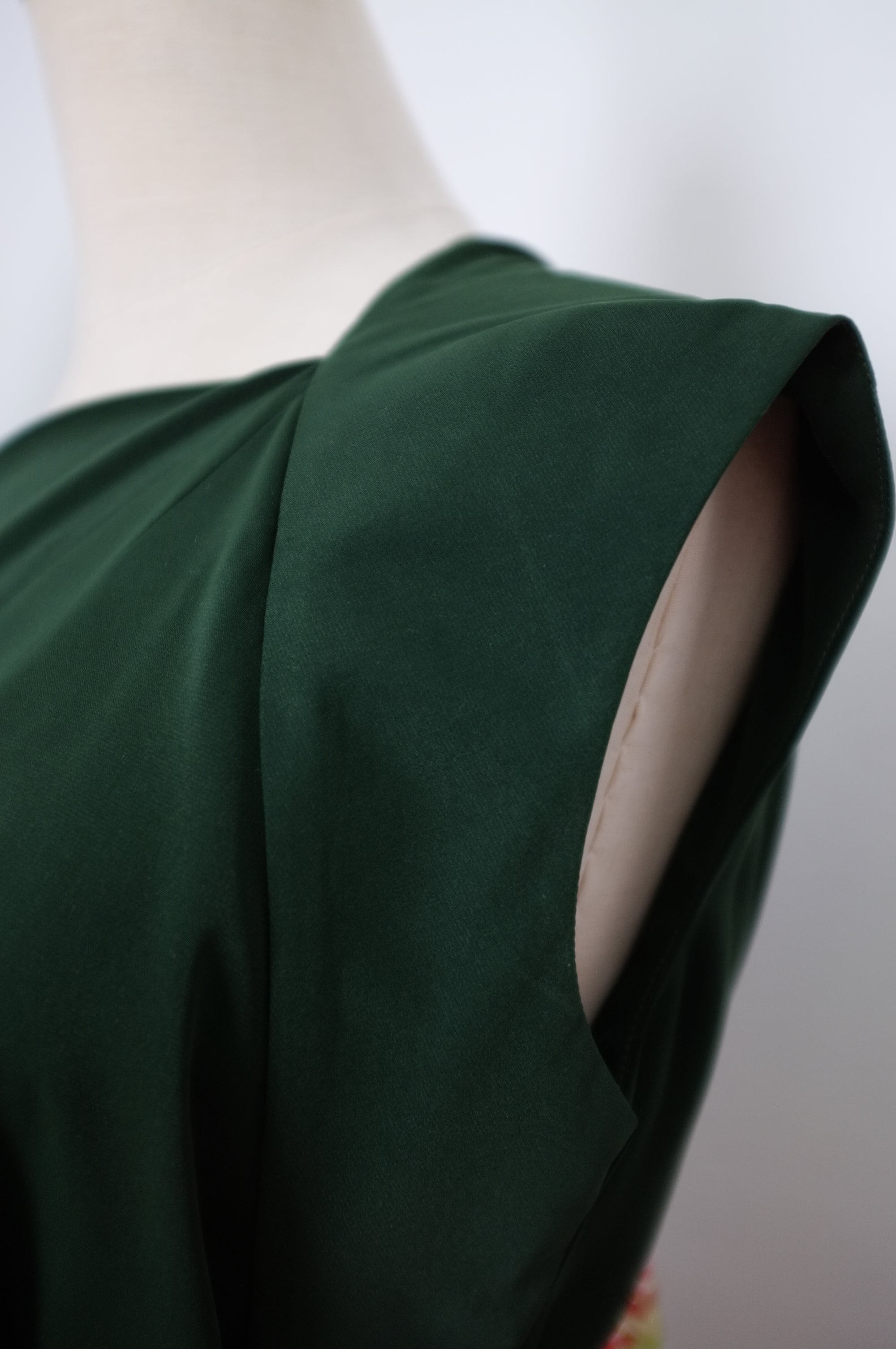 Asymmetrical Off-Shoulder Top -  Forest Green / Fuchsia / Black ( Pre-order )