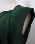 Asymmetrical Off-Shoulder Top -  Forest Green / Fuchsia / Black ( Pre-order )