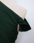 Asymmetrical Off-Shoulder Top -  Forest Green / Fuchsia / Black ( Pre-order )