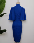 Liv Convertible Sleeves Cheongsam - Red / Blue