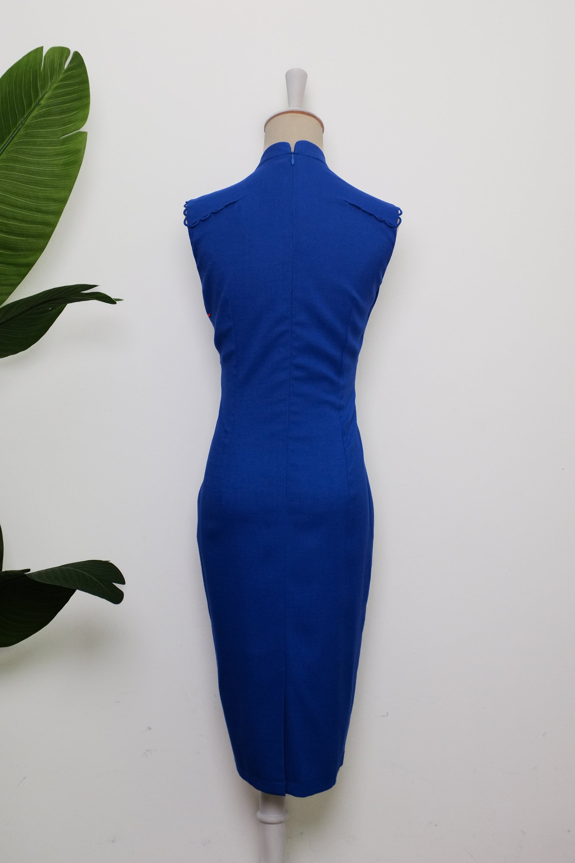 Liv Convertible Sleeves Cheongsam - Red / Blue