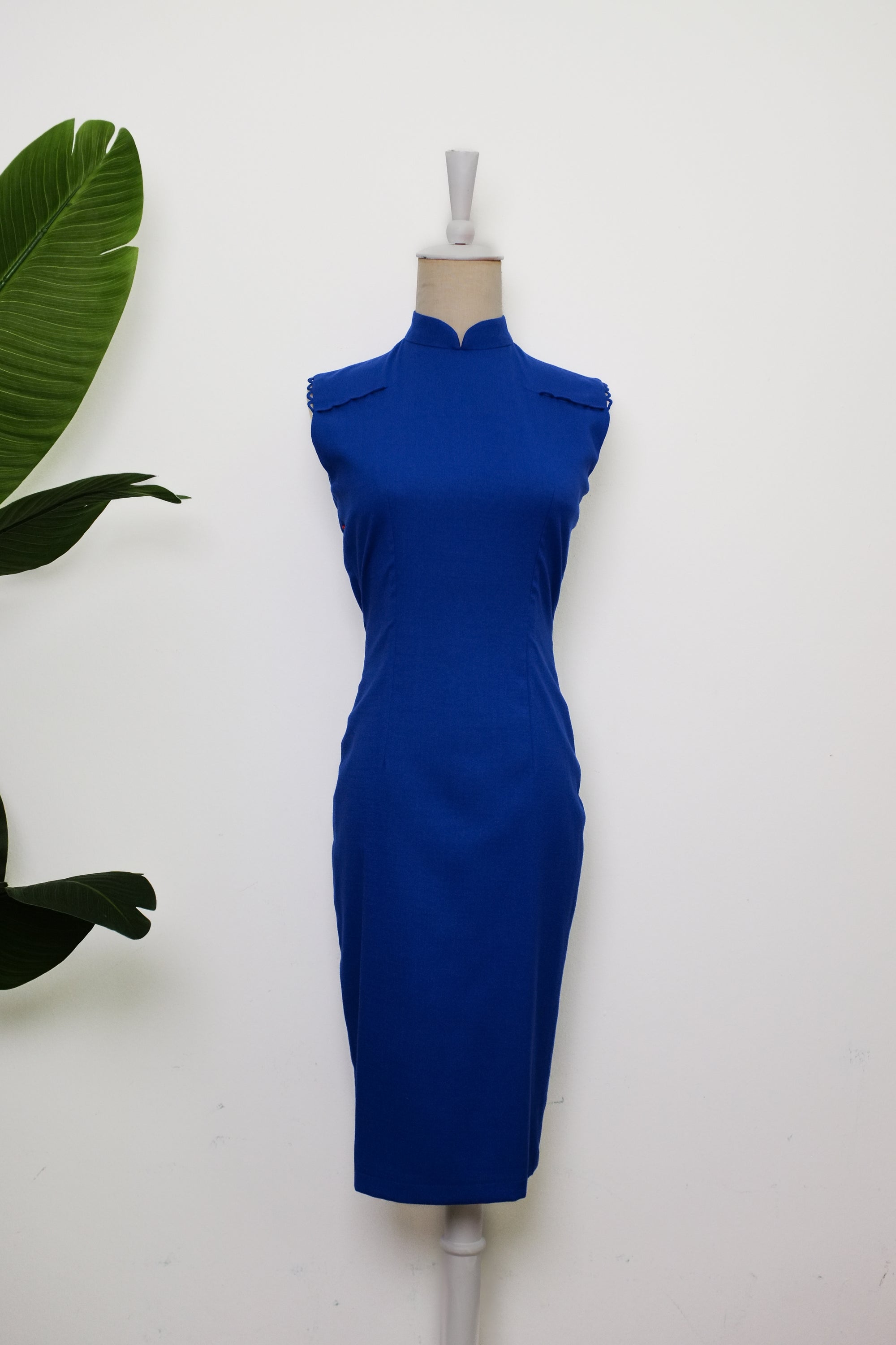 Liv Convertible Sleeves Cheongsam - Red / Blue