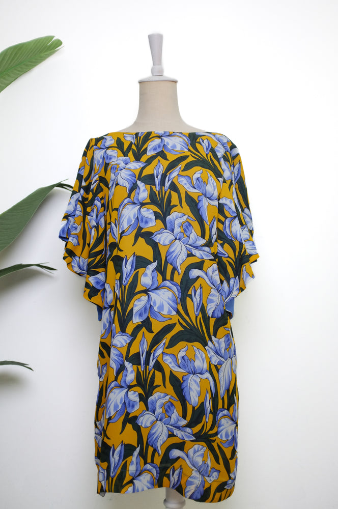 Carmela Flutter Sleeves Shift Dress - Daffodils