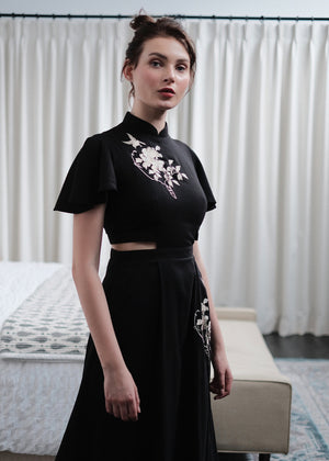 Drea Signature Cut-out Cheongsam with Sleeves (Pre-order)