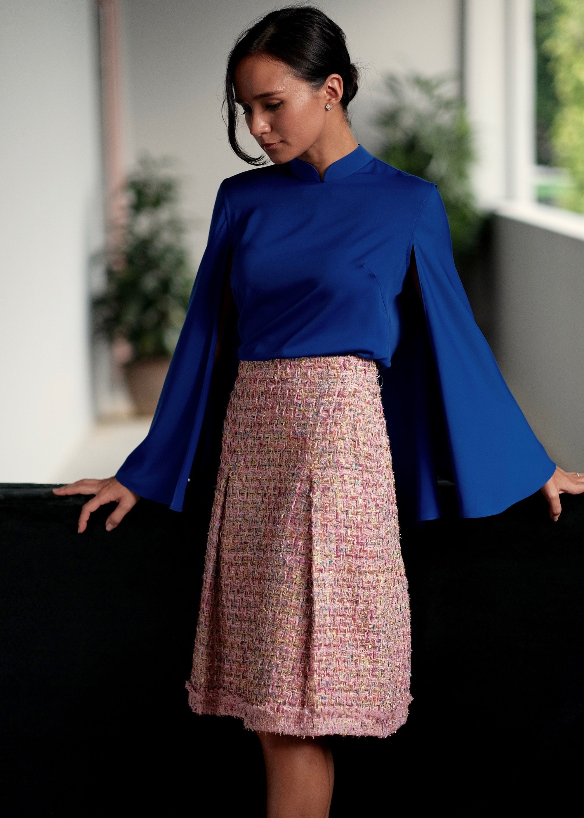 Dance Away Cape Top - Red/ Forest Green/ Cobalt / Black (Pre-order)