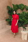 Astrid Convertible Midi Cheongsam - Red / Blue