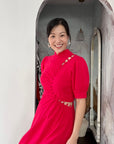 Astrid Convertible Midi Cheongsam - Red / Blue