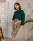 Dance Away Cape Top - Red/ Forest Green/ Cobalt / Black (Pre-order)