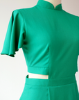 Signature Cut-Out Cheongsam with Sleeves - Emerald (Pre-order)