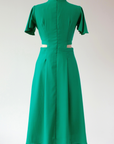 Signature Cut-Out Cheongsam with Sleeves - Emerald (Pre-order)