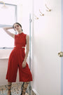 Signature Cut-Out Midi Jumpsuit - Black / Red ( Pre-order )