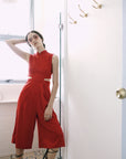 Signature Cut-Out Midi Jumpsuit - Black / Red ( Pre-order )