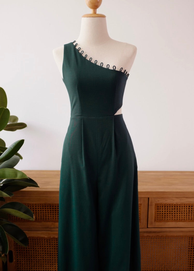 Raven Convertible Jumpsuit - Fuchsia / Black / Forest Green (Pre-order)