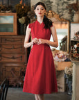 Selena Midi Dress - Fuchsia / Red / Cobalt ( Pre-order )