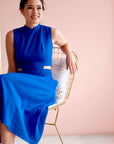 Signature Cut-Out Cheongsam - Cobalt (Pre-order)