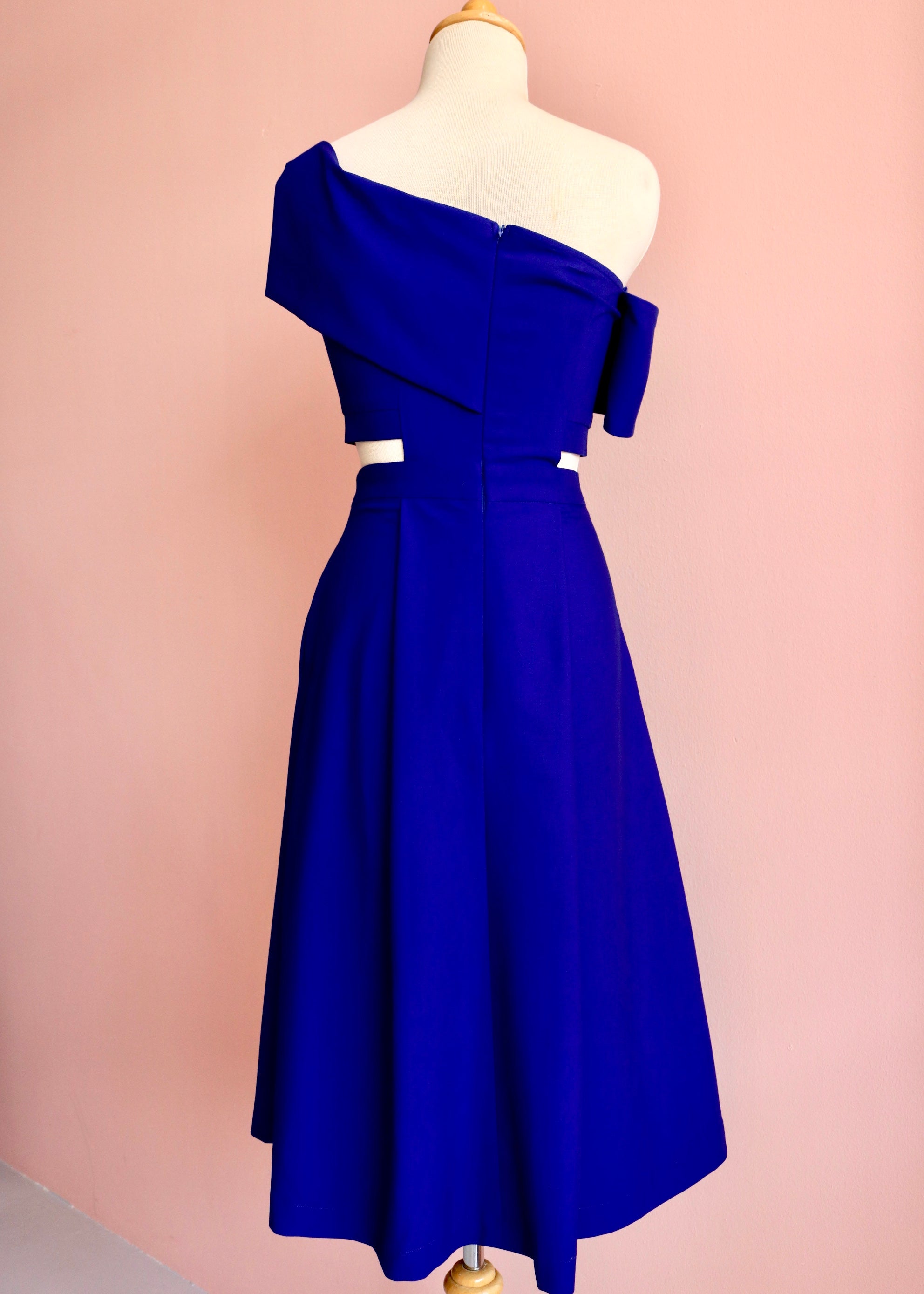 Tess Off Shoulder Dress - Cobalt / Red / Fall Blue / Fuchsia