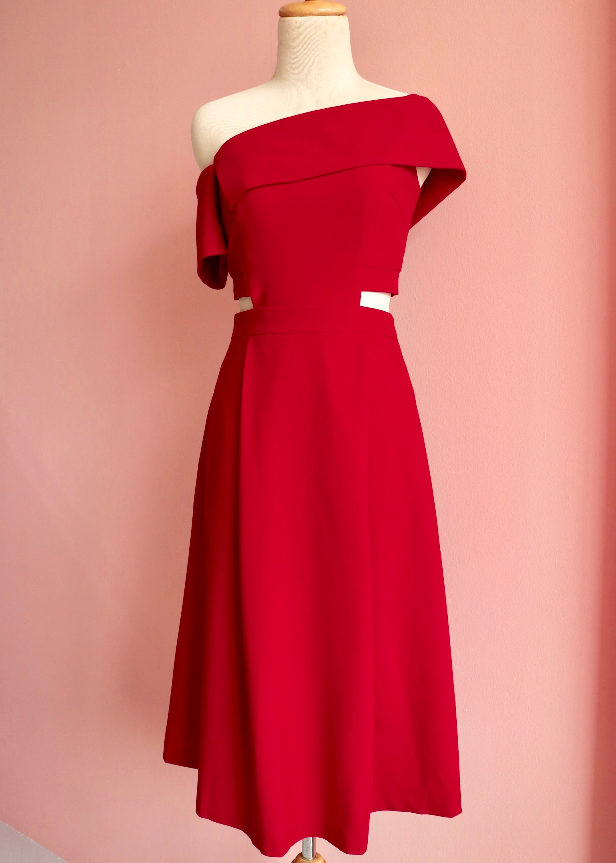 Tess Off Shoulder Dress - Cobalt / Red / Fall Blue / Fuchsia