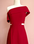 Tess Off Shoulder Dress - Cobalt / Red / Fall Blue / Fuchsia