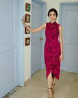 Signature Lace Cheongsam (Midi) - Fuchsia / Peach / Navy ( Pre-order )