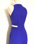 Jem Racer Cut-Out Midi Jumpsuit - Black / Cobalt (Pre-order)