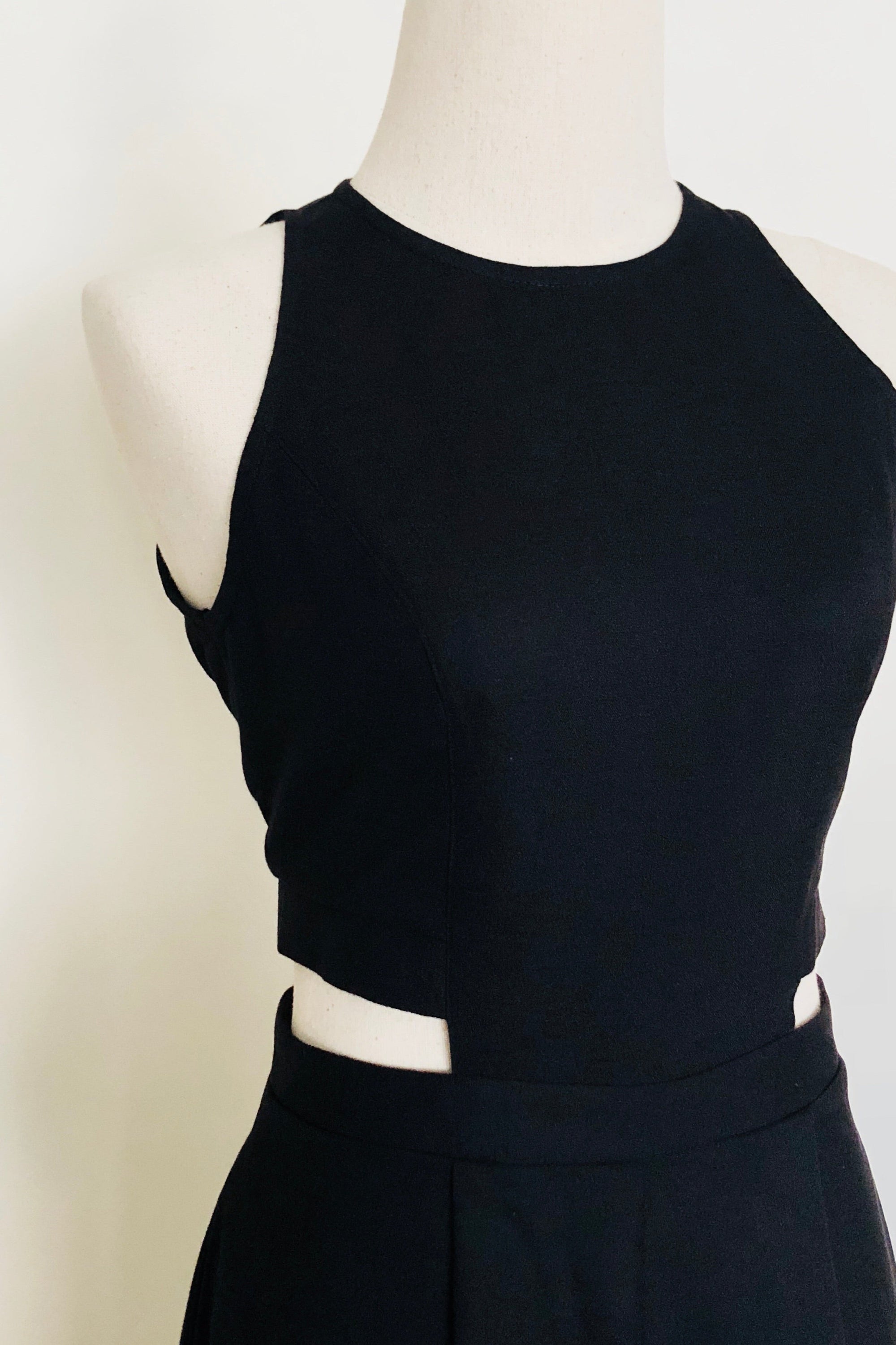 Jem Racer Cut-Out Midi Jumpsuit - Black / Cobalt (Pre-order)